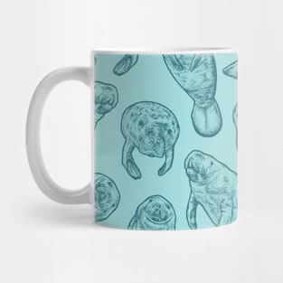 Manatee Pattern - Teal Mug